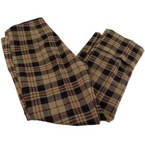 Women’s NEMO cropped plaid pants Made in Italy size 44 (US 8) tan red